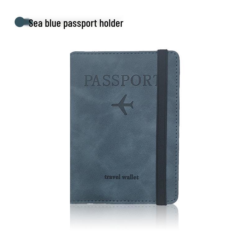 PU Leather Multi-Card Passport Holder with Embossed Design