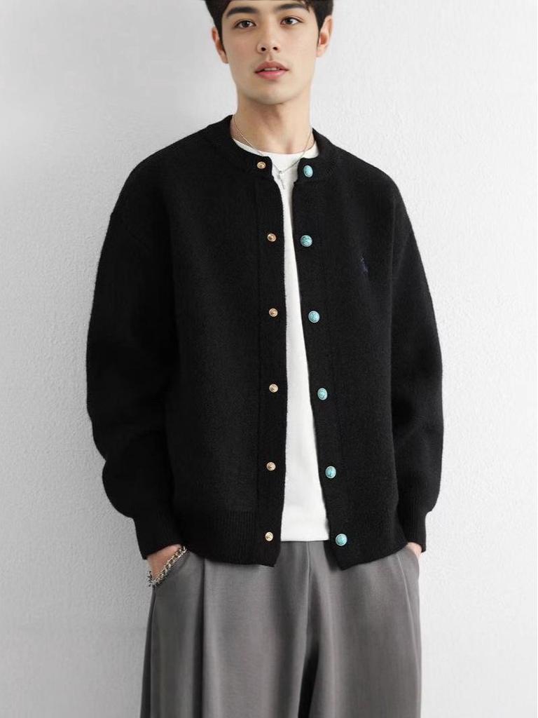 Men's Casual Arctic Fleece Knit Cardigan