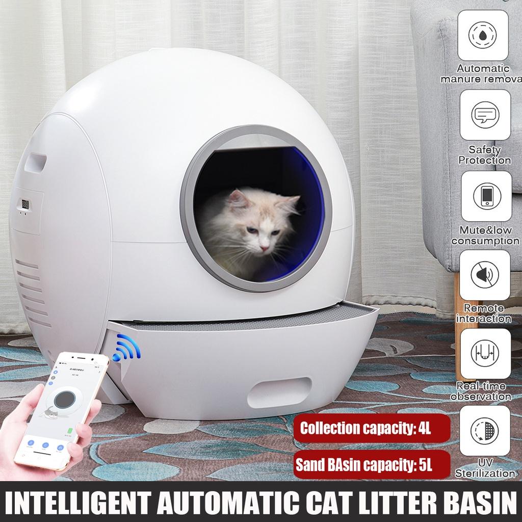 Lid Cats Toilet Splash-proof Automatic Closed Smart Wifi Pet Litter Tray Self Cleaning With Litter Scoop Electric Cat Litter Box