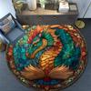 Dragon Round Area Rug,Carpet Rug for Living Room Bedroom Sofa Playroom Decor,Non-slip Floor Mat
