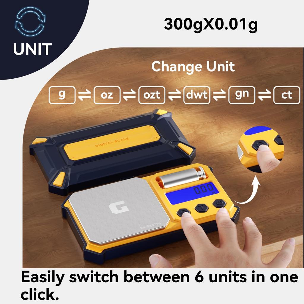 Accurate Pocket Scale 300g X 0.01g Digital Gram Scale Small Food Scale Jewelry Scale Ounce Grain Scale with Backlit LCD Display