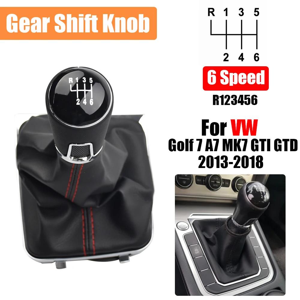 5/6 Speed Manual Stick Gear Shift Knob For VW Golf 7 A7 MK7 GTI GTD 2013 2014 2015 2016 2017 2018 With Black Boot Cover