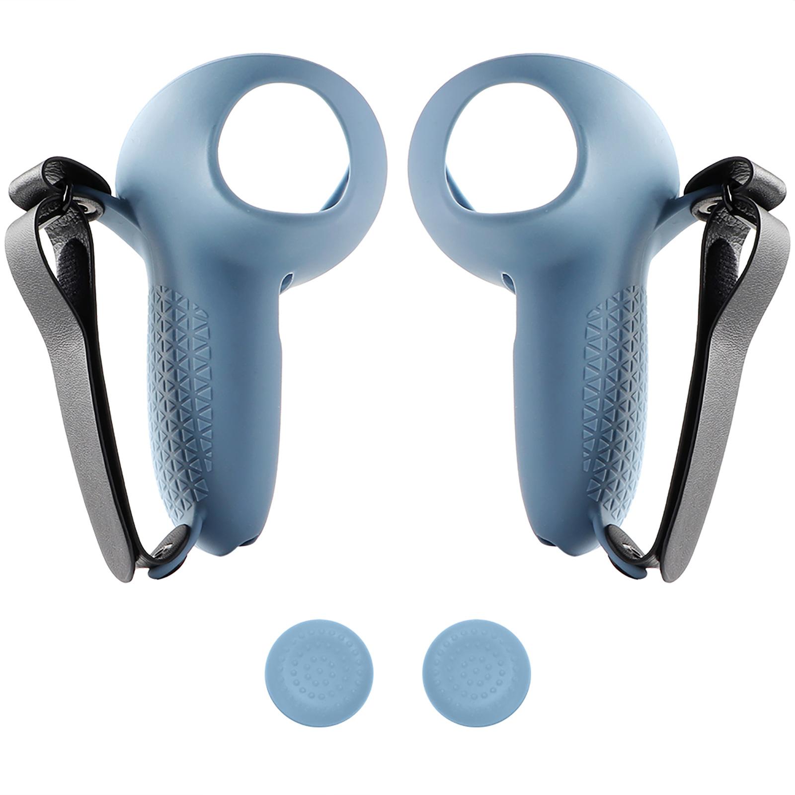 

VR Headset Controller Silicone Cover Protective Case Improved Grip with Knuckle Strap & Joystick Caps for Meta Quest 3 4
