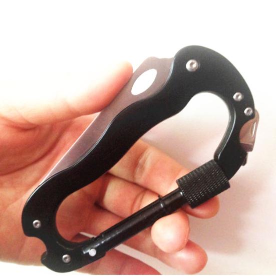 

Карабин D-образной формы, простые в использовании пряжки для ключей со складными крючками-ножами-защелками