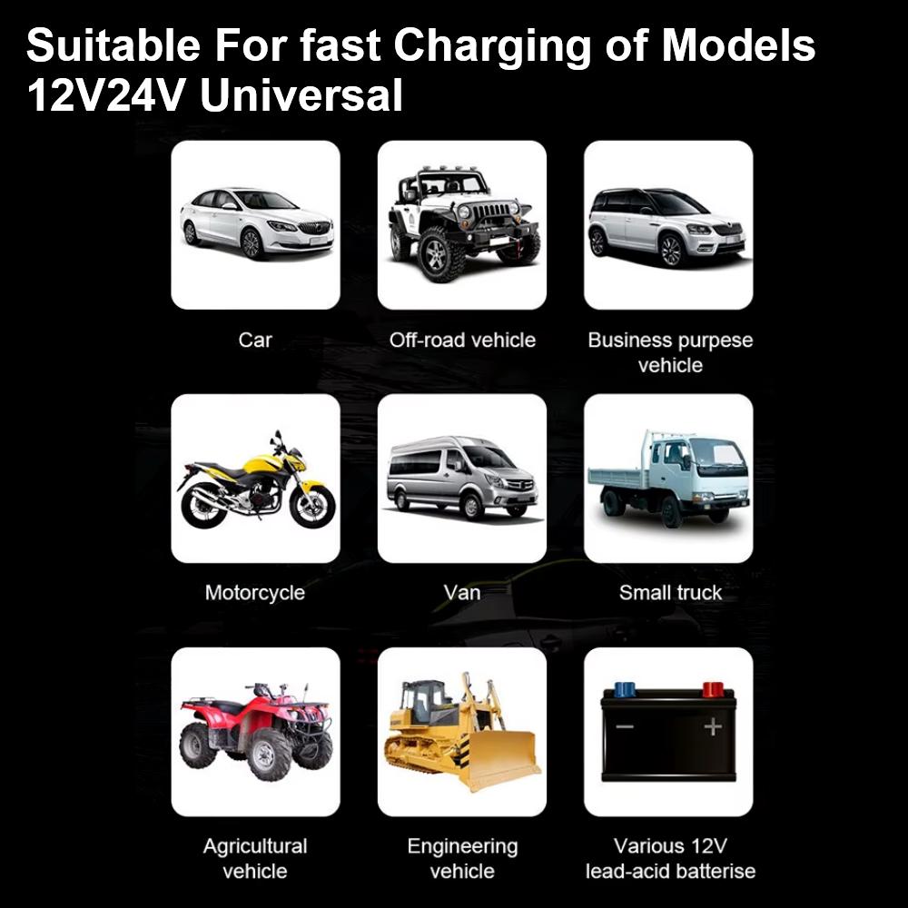 24V 12V Boat Battery Chargers 130W High Power Intelligent Pulse Repair Storage Cell Automobile Batteries Truck Battery Maintance