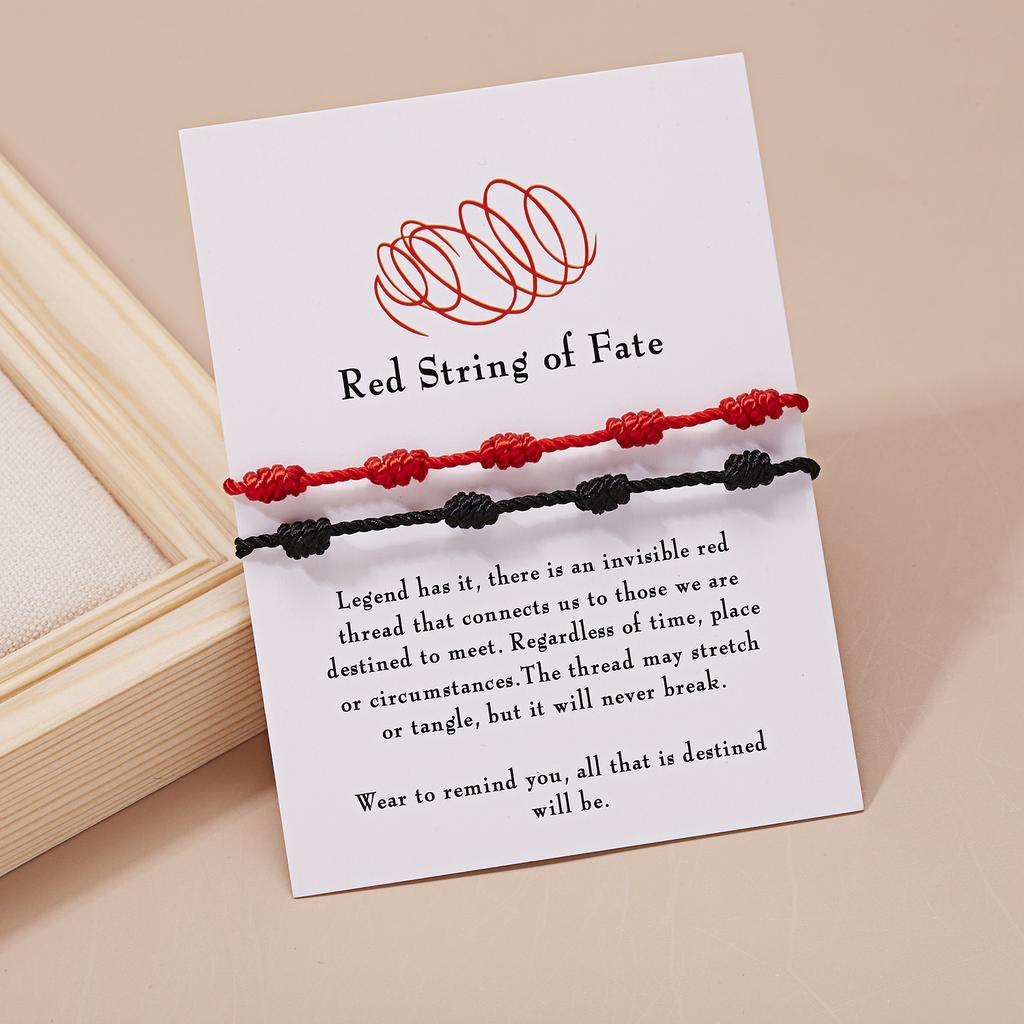 2PCS/SET Handmade 7 Knots Red String Bracelet for Lover Protection Lucky Amulet Woven Bangle for Women Men Summer Jewelry Gift