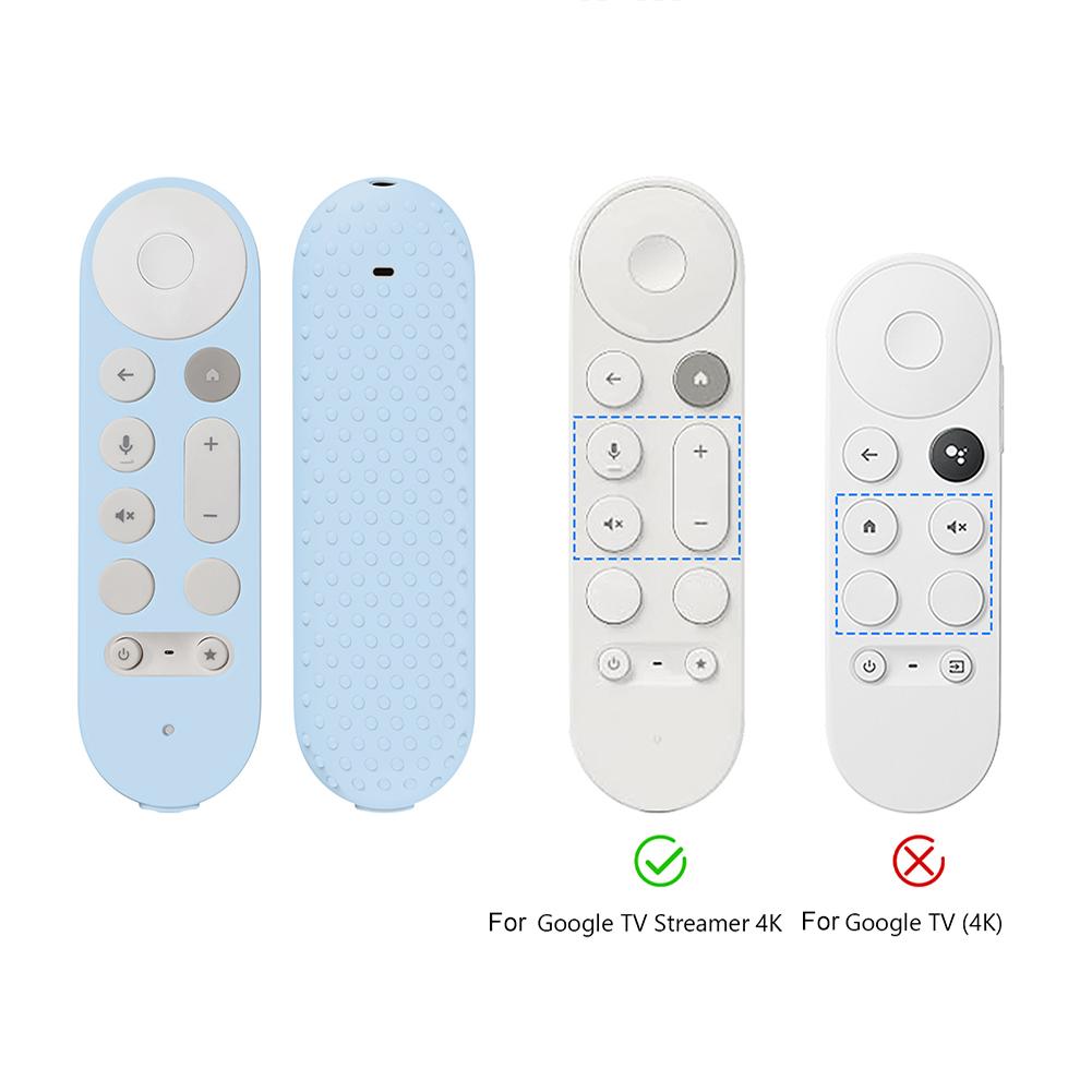 Szilikon Távirányító Tok Csúszásmentes Védő Vezérlő Ujjú Bőr Nyakpánttal TV Távirányító Tok Google TV Streamer 4K-hoz