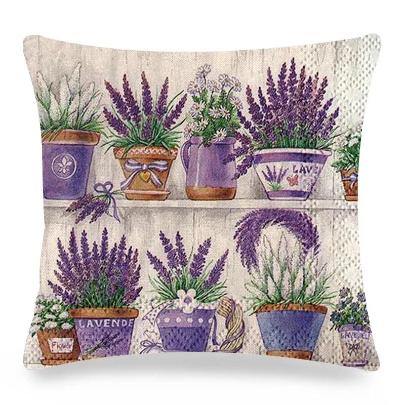 Vintage Poster Lavender Print Collection Polyester Pillowcase Pillowcase Pillowcase Home Decor Lathe Bedding