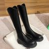 Straight Long Knight Boots Children Thick-soled New Commuter Autumn and Winter Black Tall But Knee-long Boots