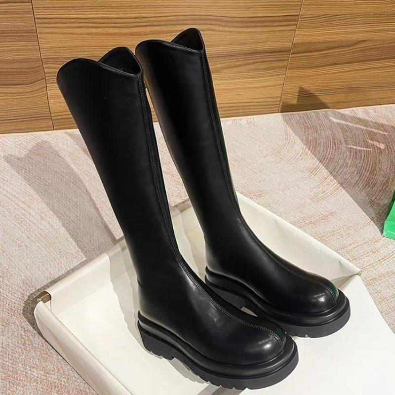 Straight Long Knight Boots Children Thick-soled New Commuter Autumn and Winter Black Tall But Knee-long Boots