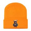 European and American New Autumn and Winter Hats, Women's Bear Printed Knitted Hats, Sleeves, Outdoor Warm Wool Hats, Men