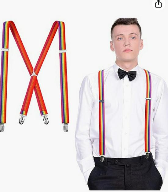 Unisex X-Shape Adjustable Black Suspenders with Bow Tie for Weddings & Performances.
