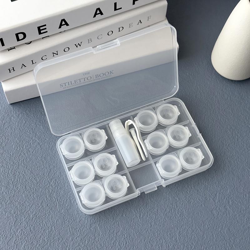 6 Pairs Contact Lens Case Eye Contact Lens Box Women Travel Contact Lenses Case Soak Container Lenses Box for Beauty Pupil