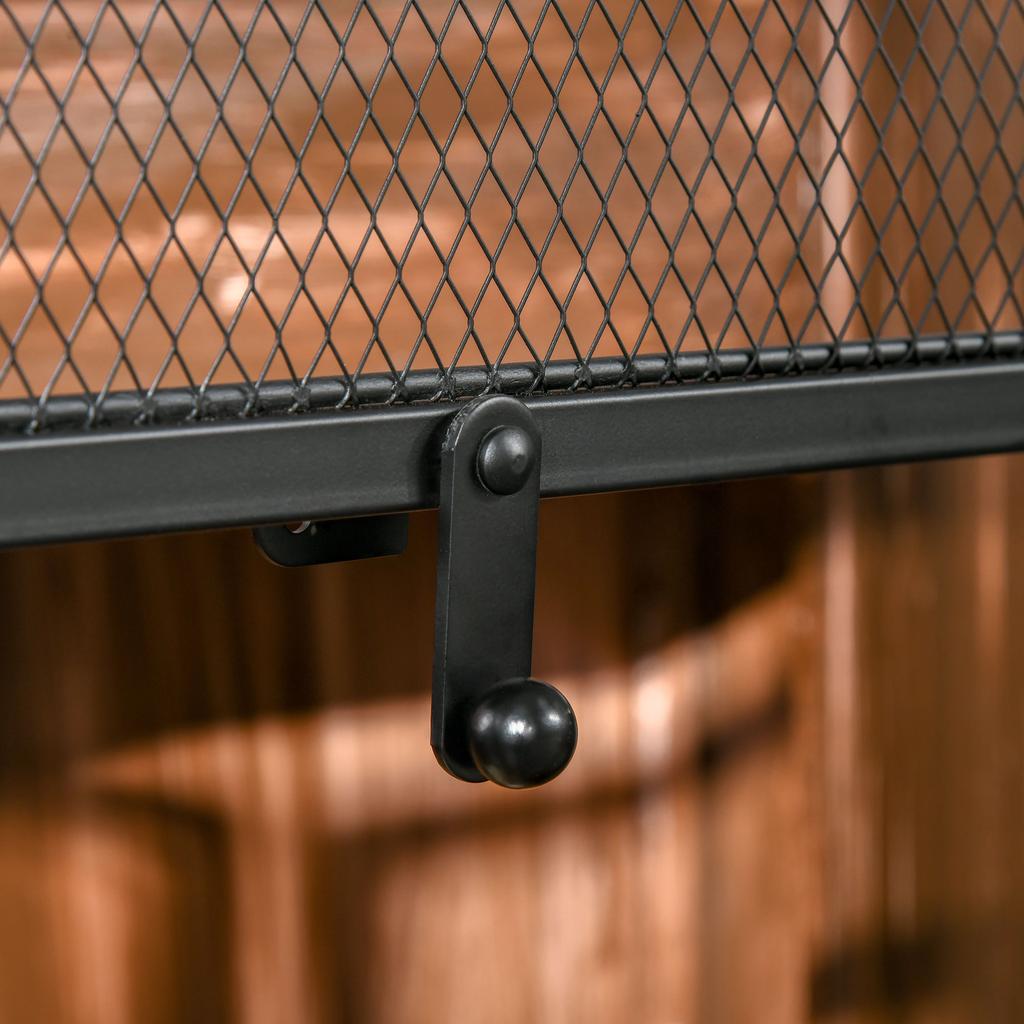 Funkenfang, 3-teilig, faltbar, 120x79 cm, Schwarz