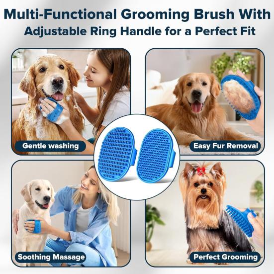 6Pcs/Set Dog Bath Grooming Kit Dog Washing Gloves Bath Brush Toothbrush Set Shampoo Shower Supplies for Dogs And Cats Bathing