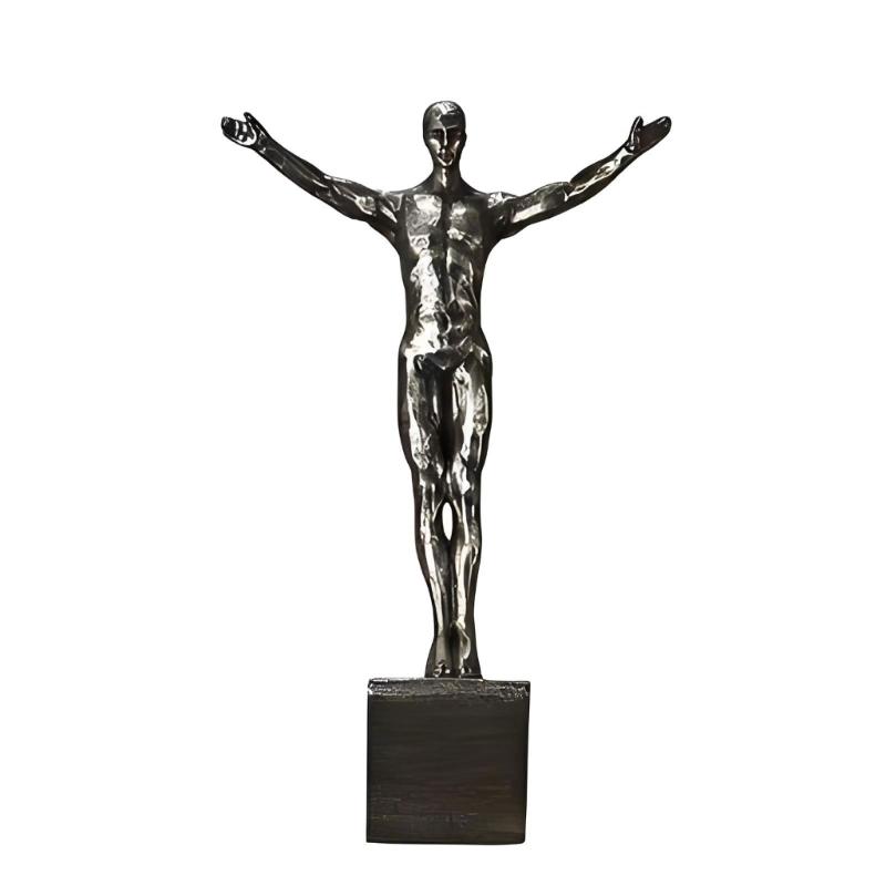 Sportfiguren Wandkunst, Erhabene 3D-Sportlerfigur für die Innenraumgestaltung mit klarem Thema und starkem visuellen Charakter