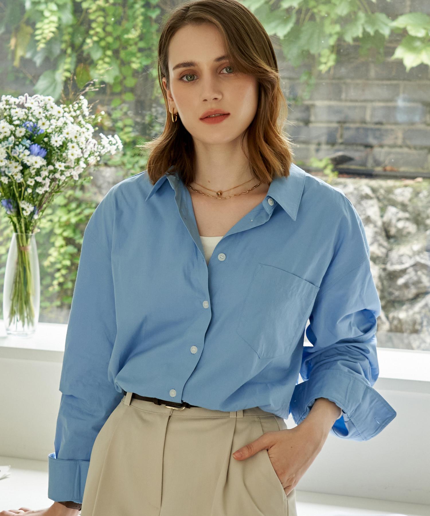 Ramaro Elle Oversized Classic Shirt (Sky Blue) Sora