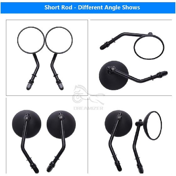 DREAMIZER 3" Motorcycle Handlebar Mirrors Black Round Rear View Side Mirrors Universal 8Mm 10Mm Compatible With Sportster 883 1200 Softail Dyna ATV