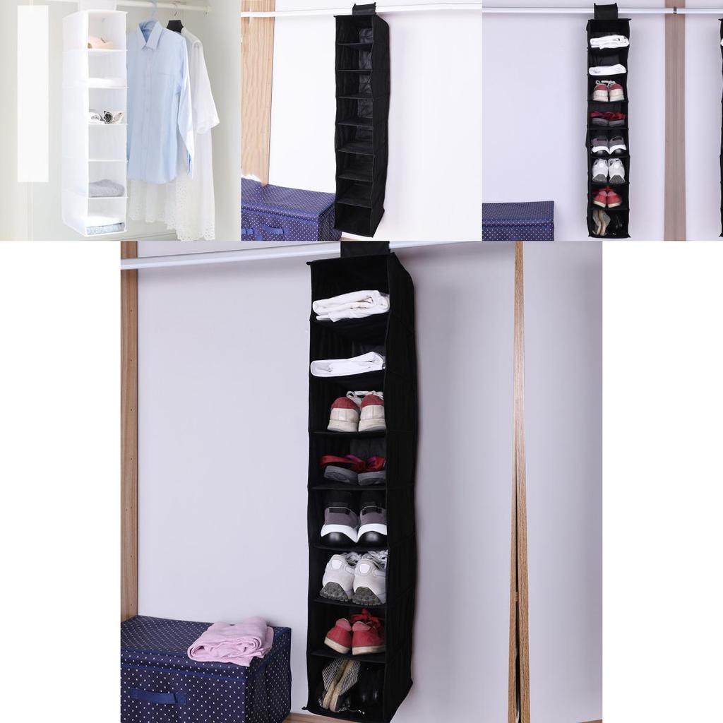 Luxurious Black 6-layer Narrow Cube-shaped Bedroom Storage Organizer