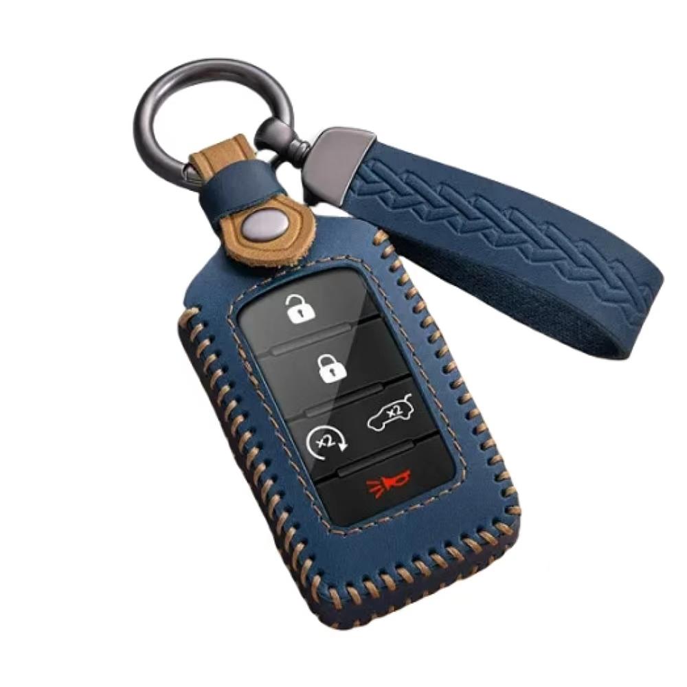 For Jeep Wagoneer 2021- 2022 for Grand Cherokee L 2020 2021 2022 2023 LeatherCar Key Case Cover Auto Car Accessories