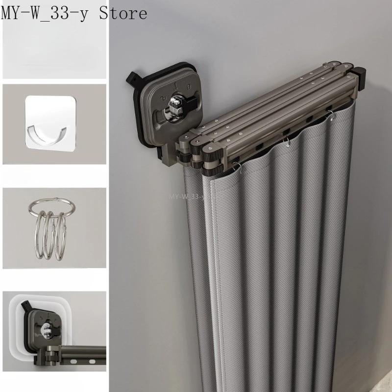 

Складна водонепроникна шторка для душу з присосками Без свердління для перегородки у ванній кімнаті Розділення сухої та вологої зони Шторка з ЕВА 150x180cm