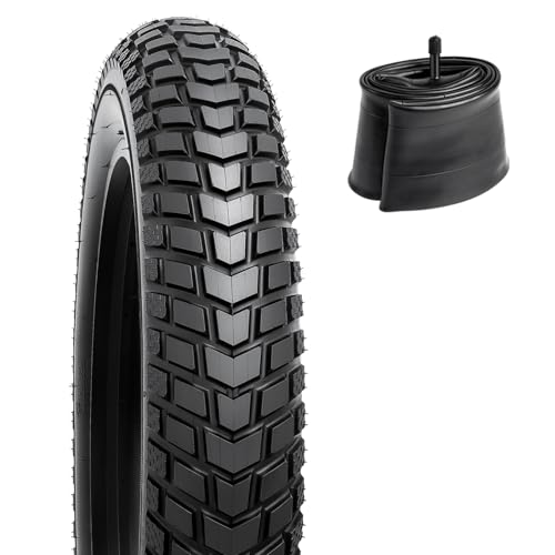 

YunSCM Y-910 Комплект из 20x4.0 98-406 Велосипедных Покрышек с 20x4.0/4.5 Камерами и 32мм Клапанами Шредера, Совместим с 20-дюймовыми Фэтбайками 4.0 и Электровелосипедами