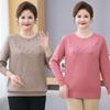 Women's Loose Plus-Size Sweater Autumn and Winter Crew Neck Printed Knitwear Soft and Skin-Friendly Stretch Pullover Top