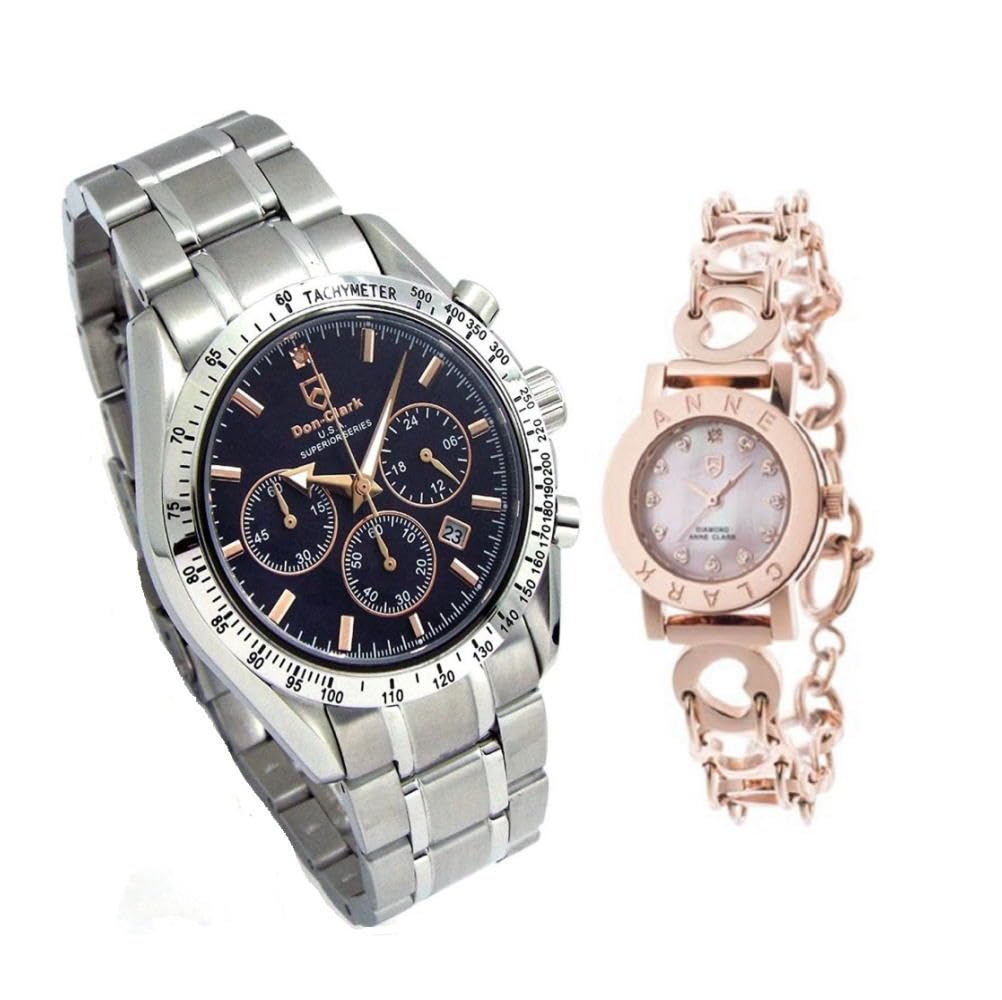 

Don Clark Couple Watches High-Performance Japanese-Made Chronograph Ladies Watch in Rose Gold DA5721BP