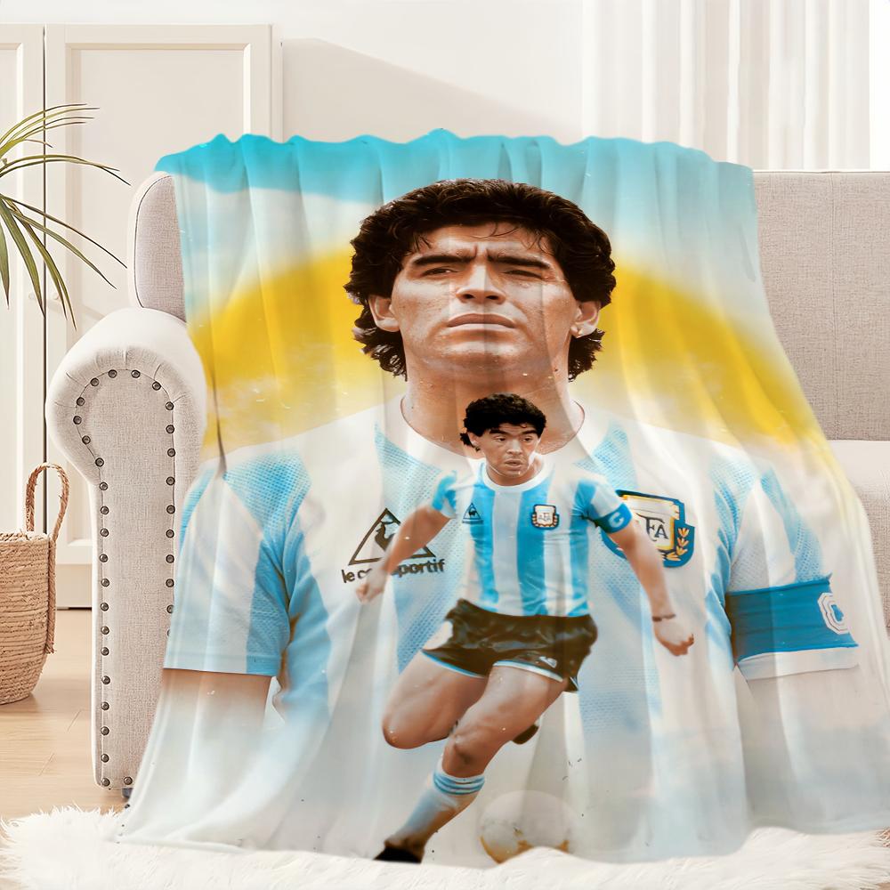 Football Player Blanket Plush Nap Sofa rug D-DiegoS for Living Room Office Bedroom M-MaradonaS Birthday Home Travel Kid Gifts