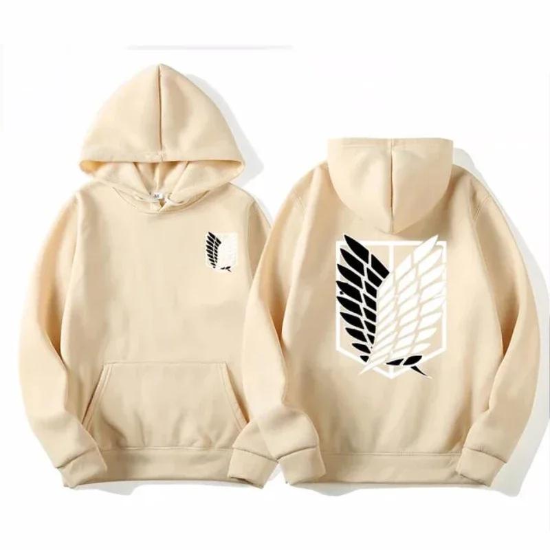 Attack on Titan Herre Hettegenser Anime Hettegensere Menn Kvinner Streetwear Pullover Harajuku Shingeki No Kyojin Hettegensere Genser Klær