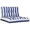 2 Piece Pallet Cushions Blue & White Striped Fabric