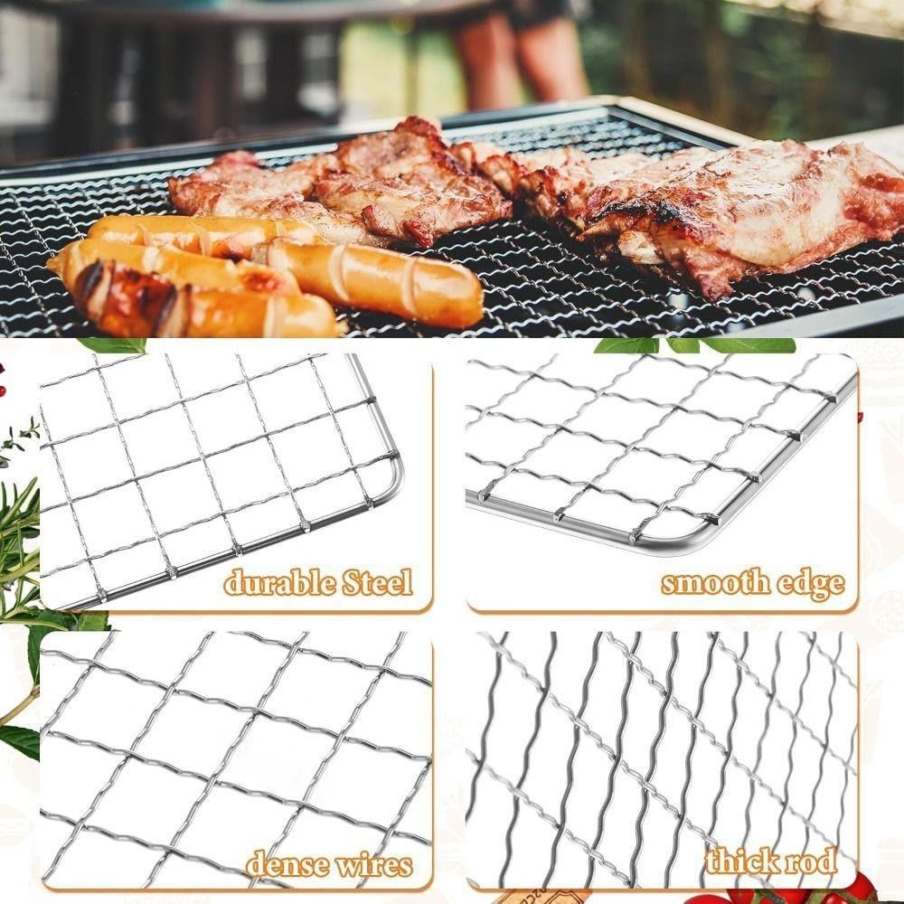 Stainless Steel BBQ Roasting Rack Reusable Baking Cooling Rack Grilling Net  Outdoor Barbeque Oven