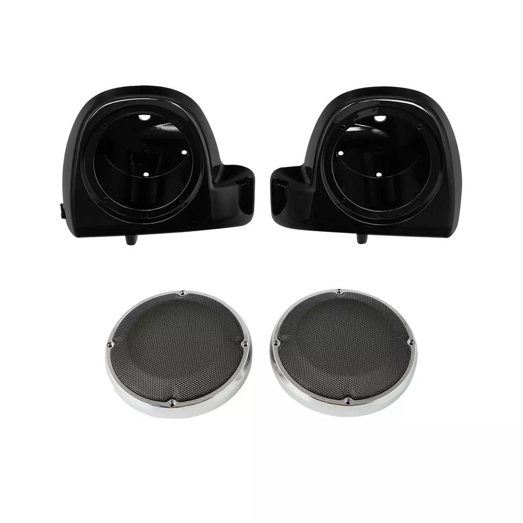 Motorcycle 6.5" Lower Vented Fairing Speaker Pods Box Grills For Harley Touring Road Street Glide 2014-2024
