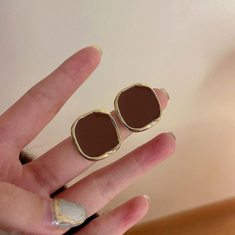 Fashion Geometric Square Stud Earrings Women Lady Vintage Matte Design Fine Jewelry Girls Birthday Party Earrings Gift