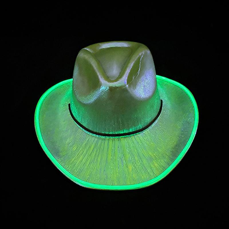 LED Light-Up Colorful Cowboy Hat for Halloween, Carnival, and Holiday Performances