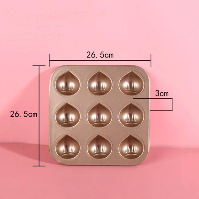 6/12 Dutinek Kuchyňské Pečicí Formy Materiál Uhlíková Ocel Nepřilnavé Formy na Kaštanové Koláčky Formy na Muffiny Nepřilnavý Povlak Pečicí Nádobí