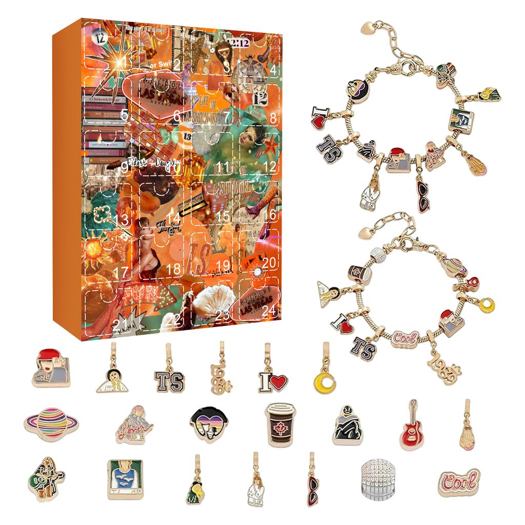 3D Countdown Calendar Gift, DIY Bracelet Making Kitforkids And Adults, 24-Day Christmas Countdown Calendar Jewelry Gift