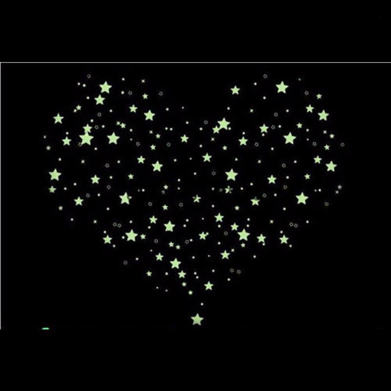 100Pcs Luminous Wall Stickers Glow In The Dark Stars for Kids Baby Rooms Colorful Fluorescent Home