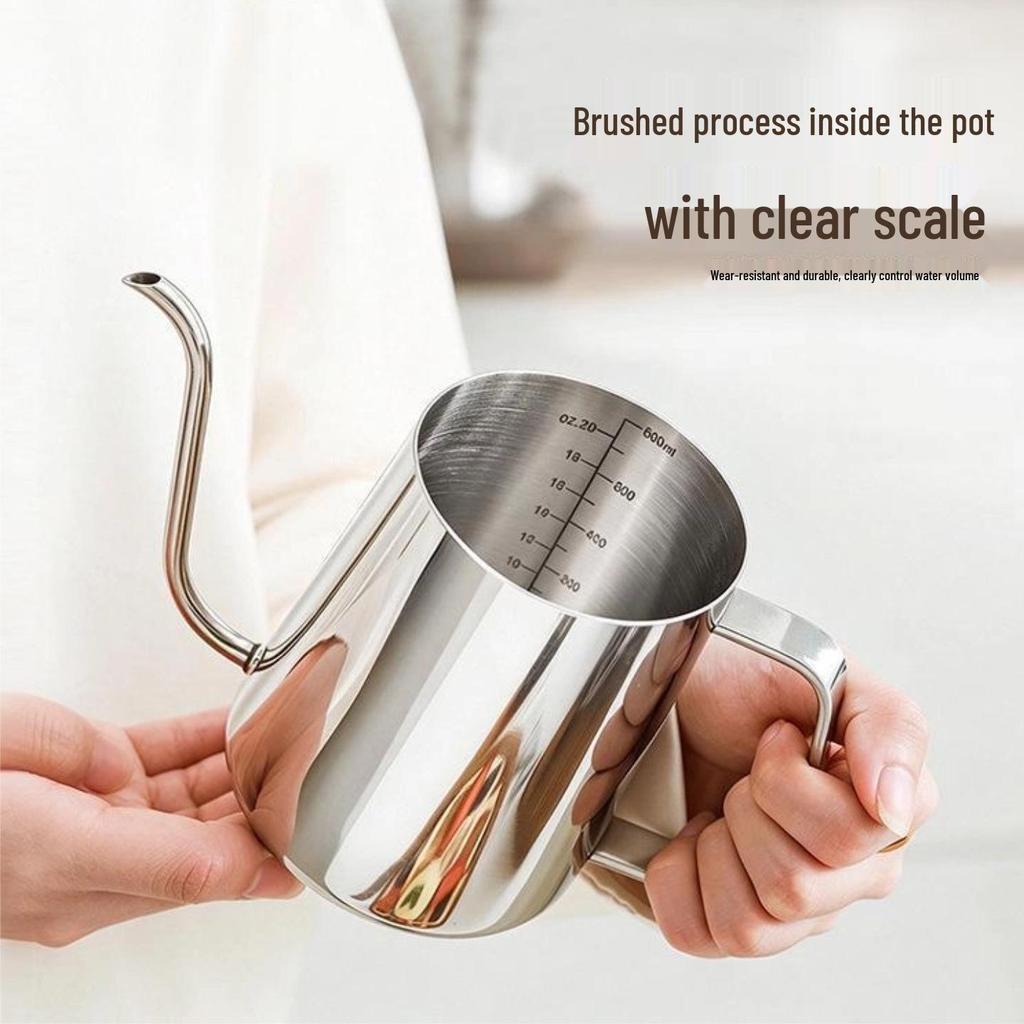 304 Stainless Steel Outdoor Pour-Over Coffee Pot with Long Spout