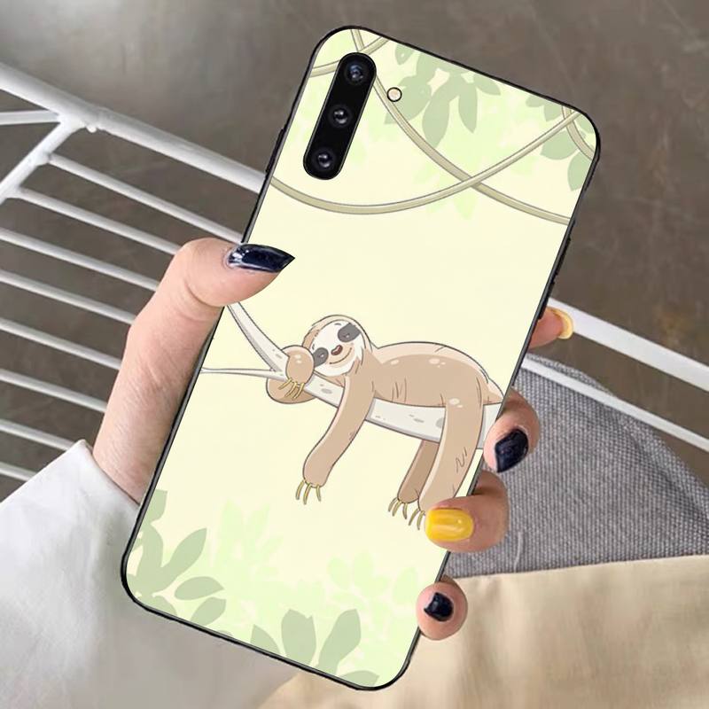 Roztomilý pouzdro na telefon s lenochody pro Samsung Note 5 7 8 9 10 20 pro plus lite ultra A21 12 72