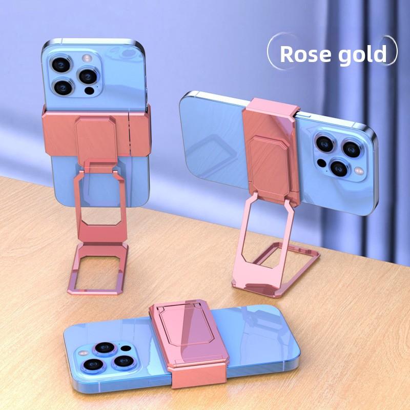 Phone stand with ring holder, lazy desktop folding metal creative handheld