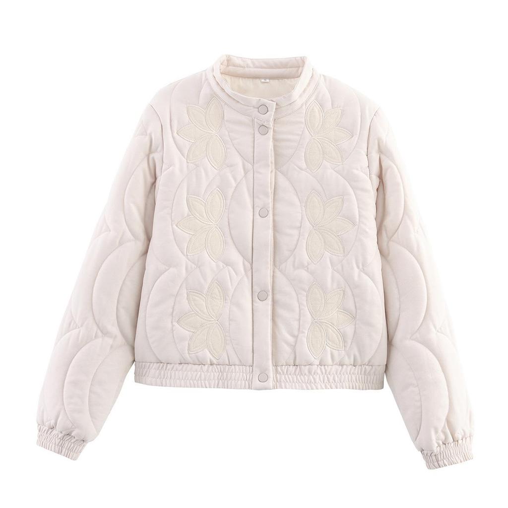 Women's Floral Quilted Embroidered Cotton Jacket - Versatile Casual Fashion (Autumn/Winter 2025) X5067