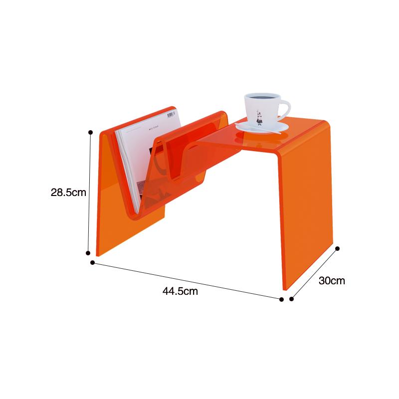 Modern Acrylic Sofa Side Table Transparent Nordic Minimalist Coffee Table with Creative Magazine Rack Small Desk for Living Room