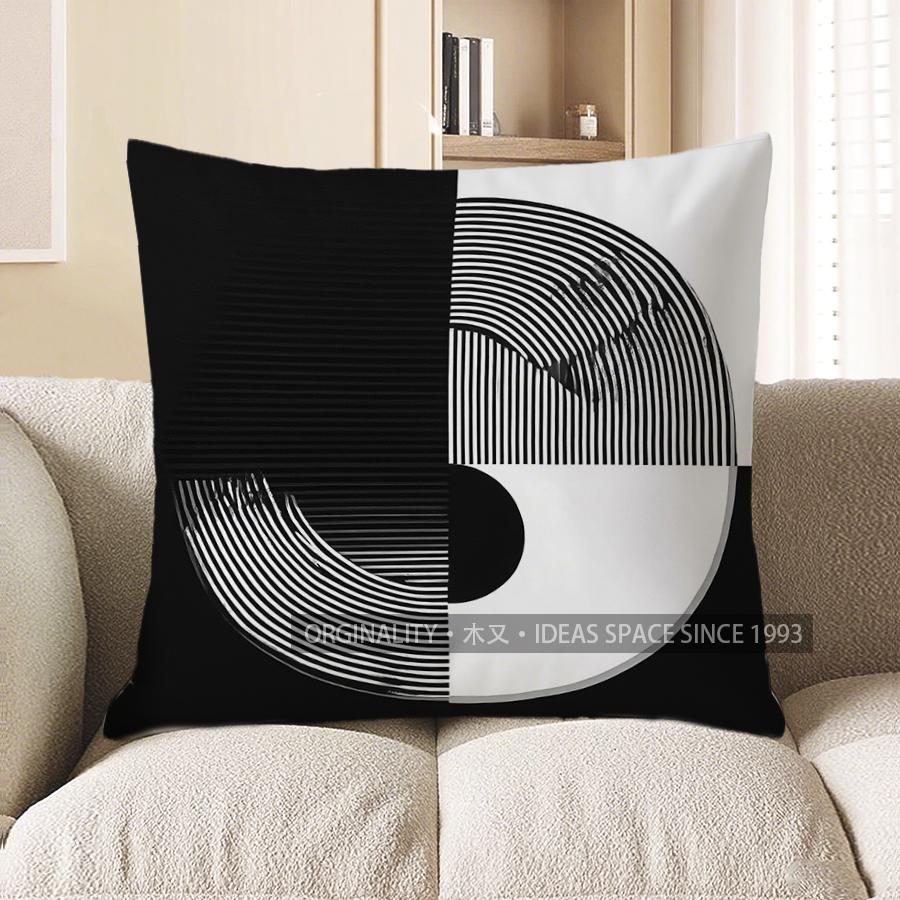 

Home Decor Abstract Black & White Geometric Pattern Pillow Pattern Cushion Cover Suitable for Sofa Bedroom Car Pillow Cover 40x40cm