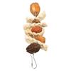 Hanging Parrot Chew Toy with Stainless Steel Hook Natural Corn Leaf Nut Bird Cage Gnawing Toy