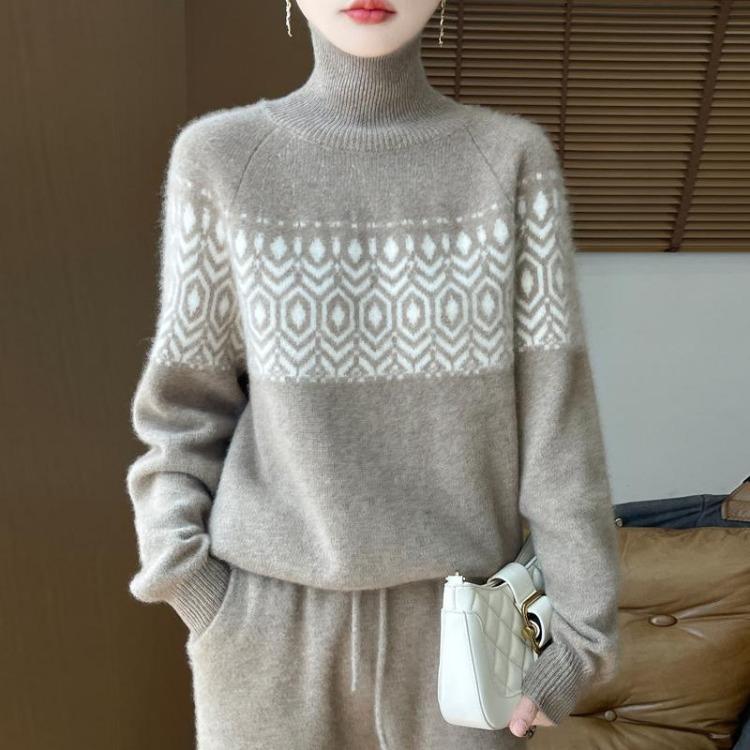 Warm Winter Women Sweater 100 Percent Wool Turtleneck Knit Pullover Thick Jumpers MODERN NEW SAGA Female Tops