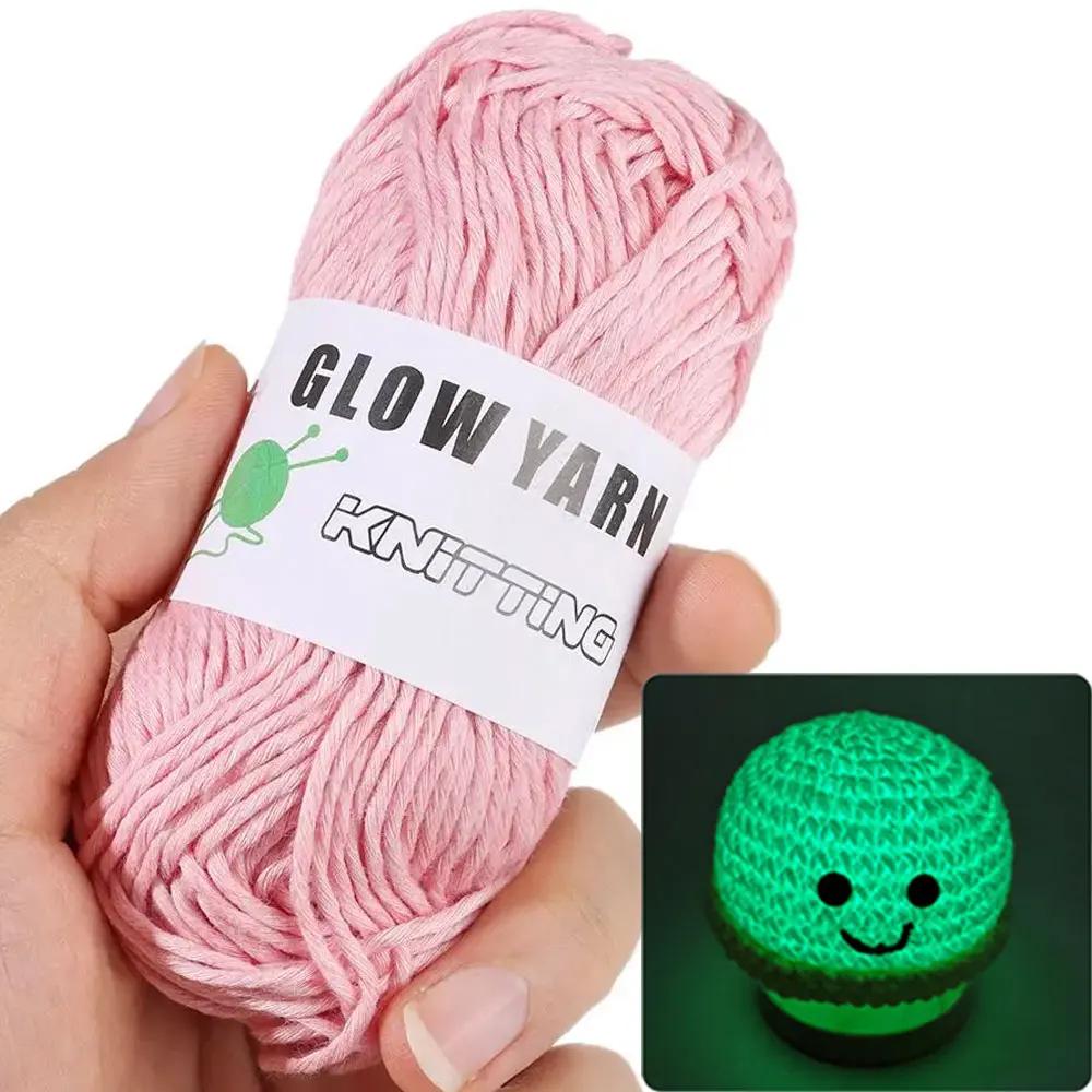 Polyester Glow in the Dark Knitting Yarn 50M 2mm Soft AntiFade DIY Crochet Scarves Hats Shawls Hand Knitting