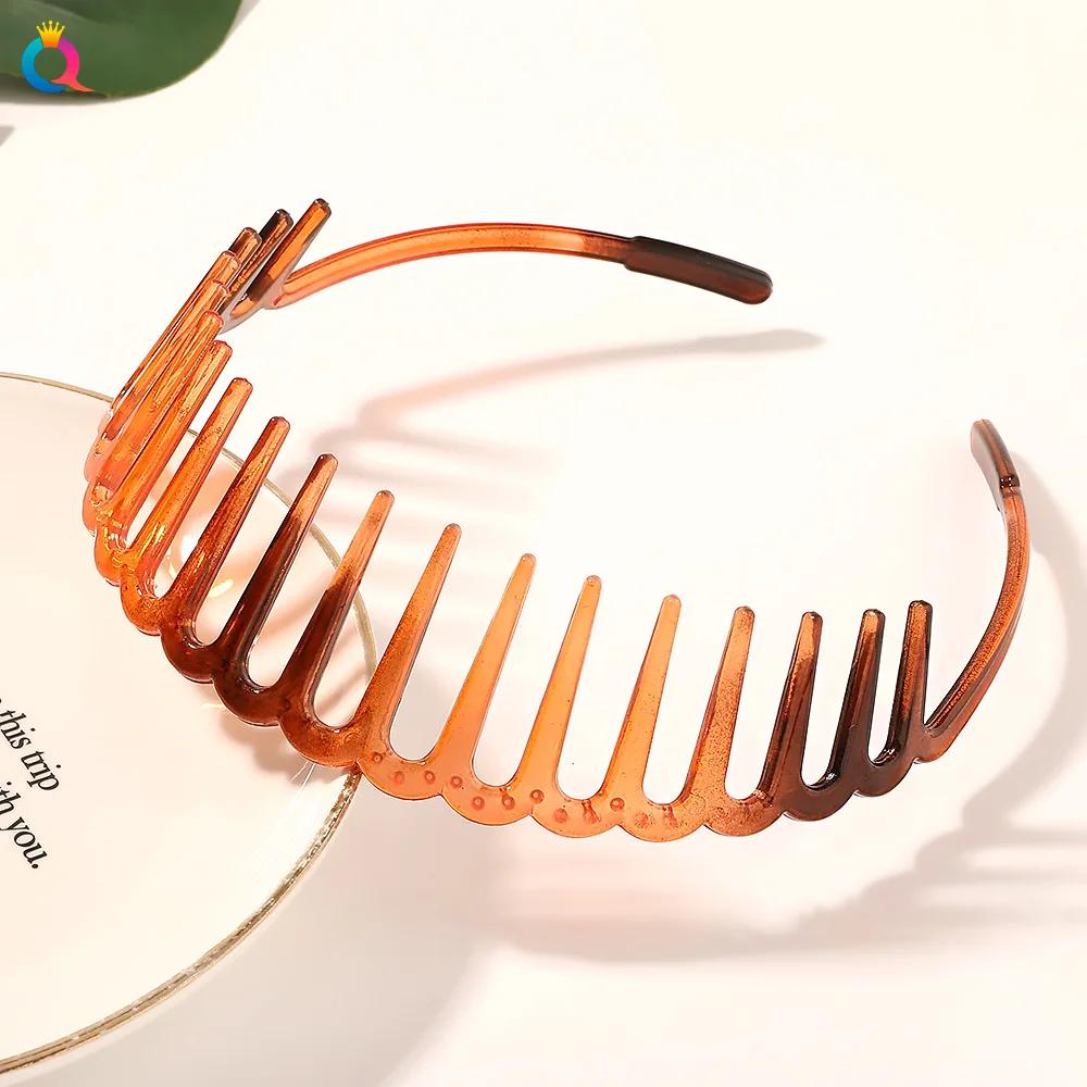 Einfaches mattes Kettengewelle gezahntes Haarband Finishing für abstehende Haare Kopfband Outdoor Haarreifen zum Gesichtwaschen Kopfbedeckung Haarschmuck