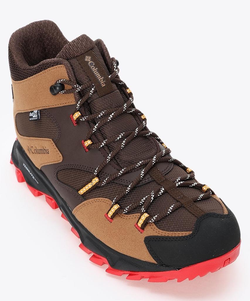Columbia Saber Six Mid Outdry Hiking Size Red Spark Men's Shoes, 28.0cm, Bark,