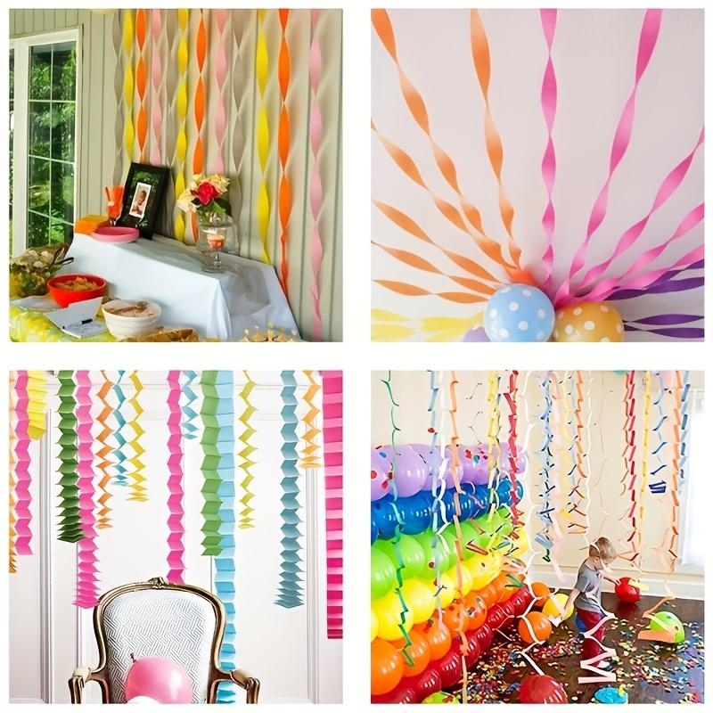 18 stuks Kleurrijke Crêpepapierlinten, Geschikt voor Regenboogfeesten, Feestdecoraties, Verjaardagen, Bruiloften, Kerstmis, Halloween